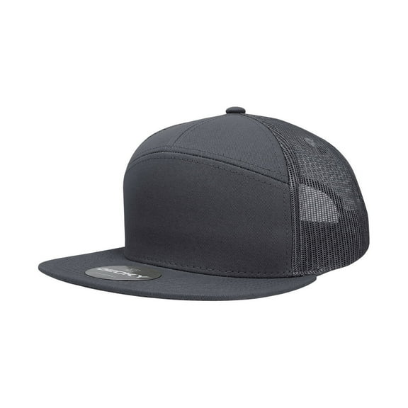 Decky 7 Panel Trucker Caps - Charcoal