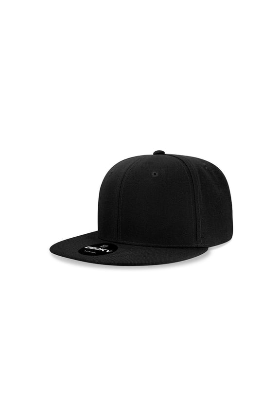 7011 Youth 6 Panel High Profile Structured Acrylic/Polyester Snapback Hat-Black