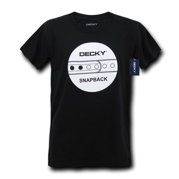 Decky 725-GT-BLK-03 Snapback Tee, Black, Large