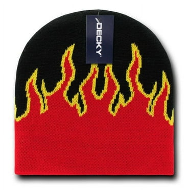 Decky 8003 Fire Beanie, Black/Red/Yellow