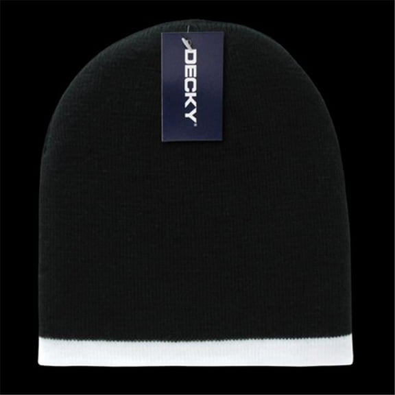 Single Striped Beanies, Black/White