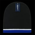 thumbnail image 1 of Double Striped Beanie, Blk/Wht/Ryl, 1 of 2