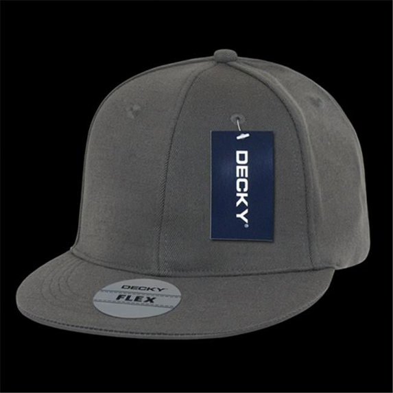 Decky 873-CHA Flat Bill One Size Flex Caps, Charcoal