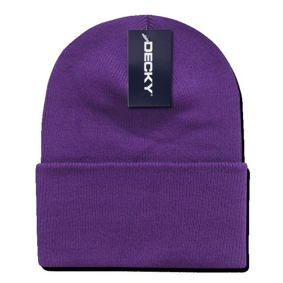 Decky Beanies Cuffed Knit Ski Skull Caps Hats Snug Warm Winter