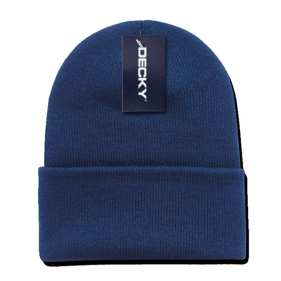 Decky Beanies Cuffed Knit Ski Skull Caps Hats Snug Warm Winter