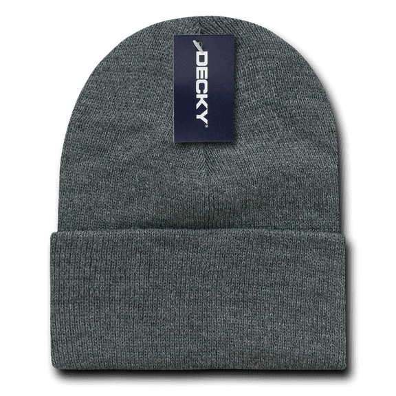 Decky Beanies Cuffed Knit Ski Skull Caps Hats Snug Warm Winter