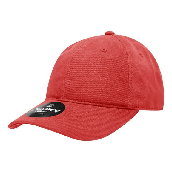 Decky 112 6 Panel Low Profile Relaxed Brushed Cotton Dad Hat-Red