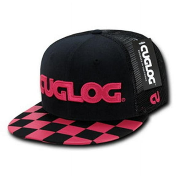 Decky C30-BLKHPK1 CUGLOG Checker Trucker - Black, Hot Pink