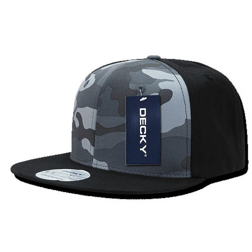 DECKY Cotton Flat Bill Trucker Cap – Camouflage Pattern, Snapback Closure, 50% Cotton/50% Nylon