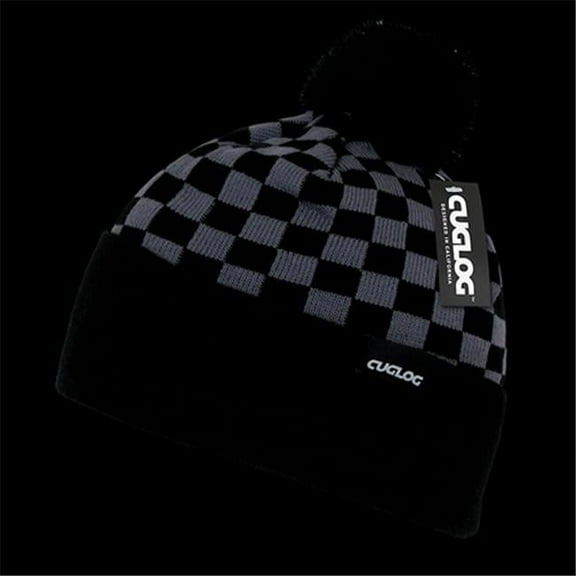 Changbai Checker Beanie, Grey/Black