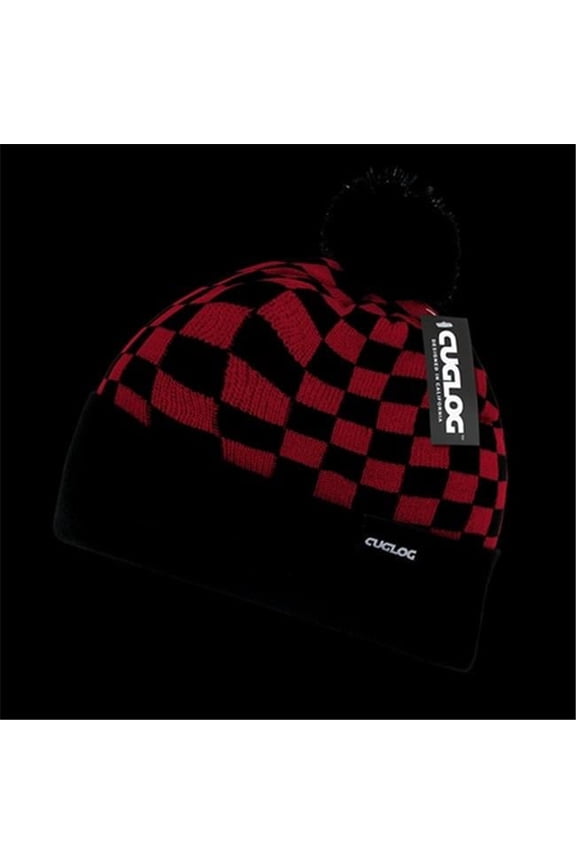 Changbai Checker Beanie, Red/Black