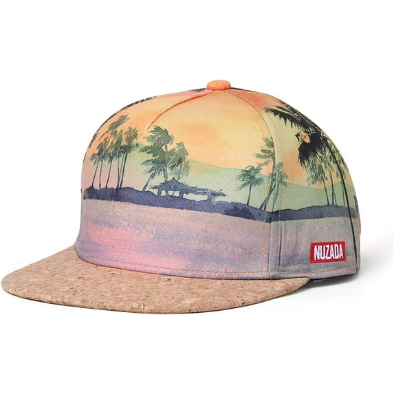 NUZADA Baseball Cap Snapback Hats for Men Flat Bill Brim Adjustable Trucker Hat Yellow