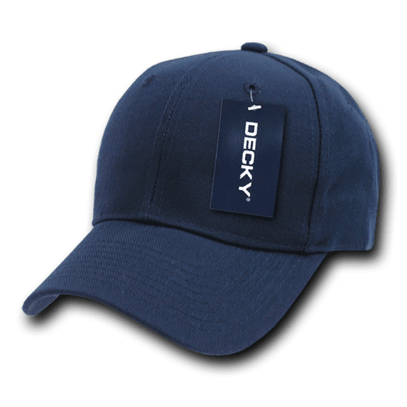 Decky Classic Plain Fitted Pre Curved Bill Baseball Hats Caps Men Women Navy