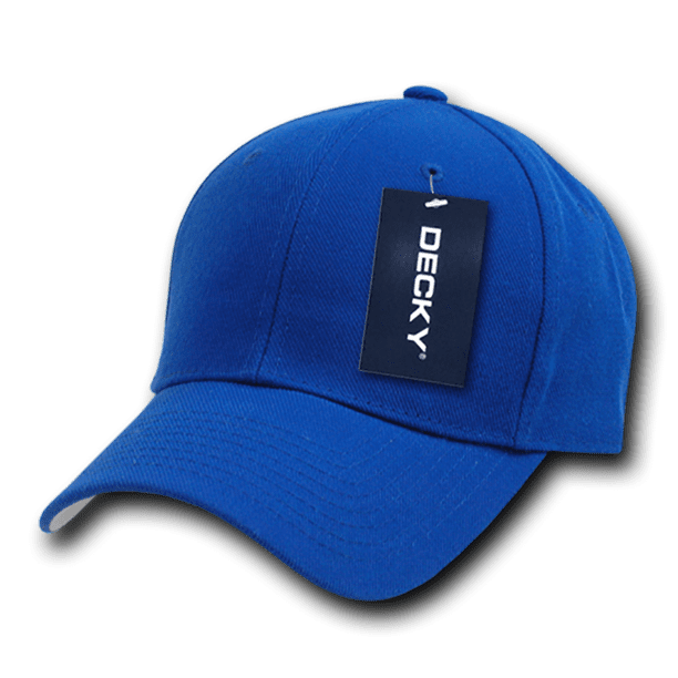 Decky Classic Plain Fitted Pre Curved Bill Baseball Hats Caps Men Women Royal