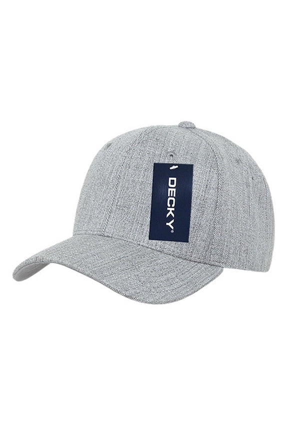 207-HGY Deluxe Baseball Caps, Heather Grey