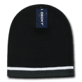 thumbnail image 1 of Decky Double Striped Three 3 Tone Beanies Beany For Men Women Knitted Ski Skull Winter Caps Hats, 1 of 1