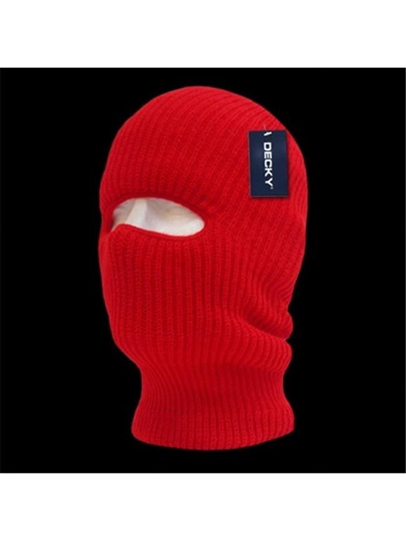 Face Mask 1 Hole Beanie- Red