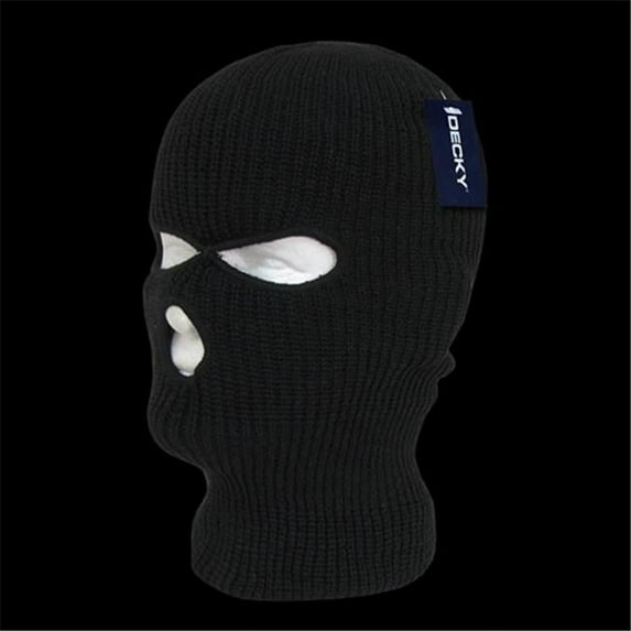 Decky Face Mask 3 Holes Beanie- Black