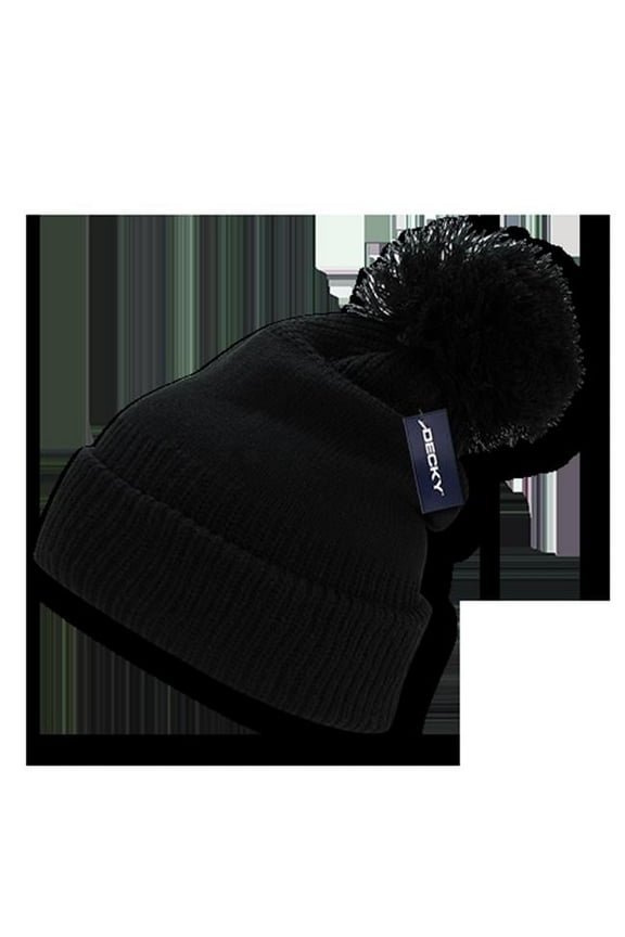 Giant Pom Beanies, Black