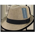 thumbnail image 1 of Decky  Jute Fedora Hat - Natural & Black, Small & Medium, 1 of 1