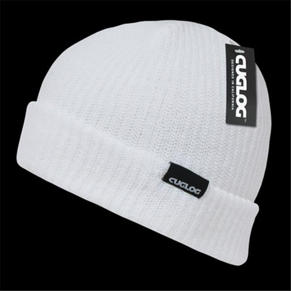 Decky K017-WHT Halla, Basic Cuff Beanies - White