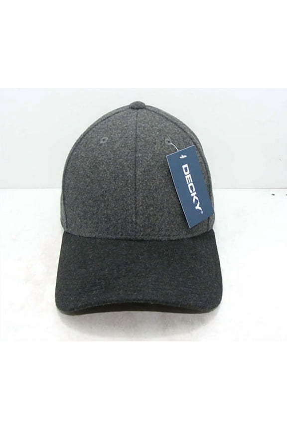 236 6 Panel Low Profile Structured Melton Cap-Charcoal/Black