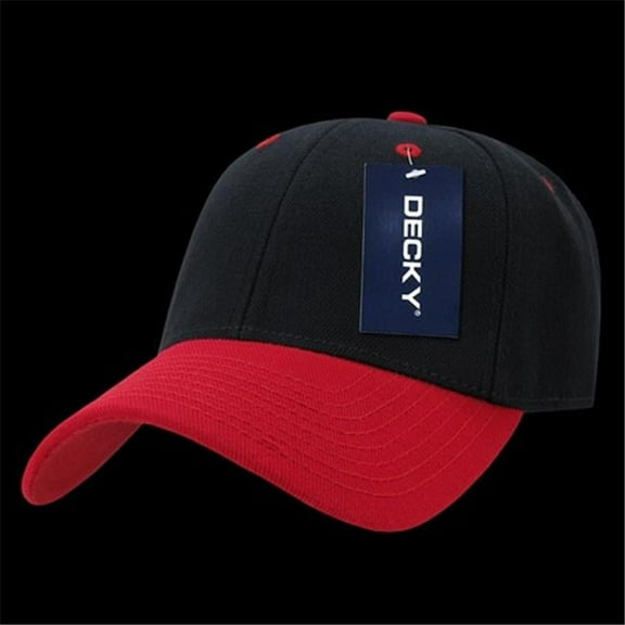 Low Structured Baseball Caps, BLK/RED