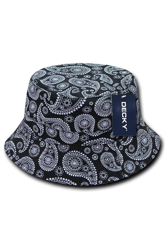 459 Paisley Bucket Hats-Black-S_M