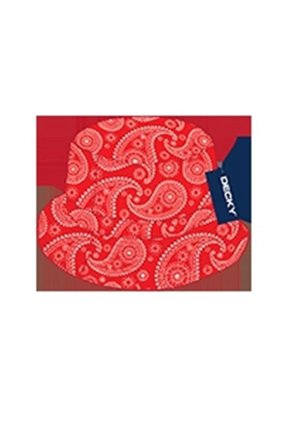 Paisley Bucket Hat, Red, L_XL