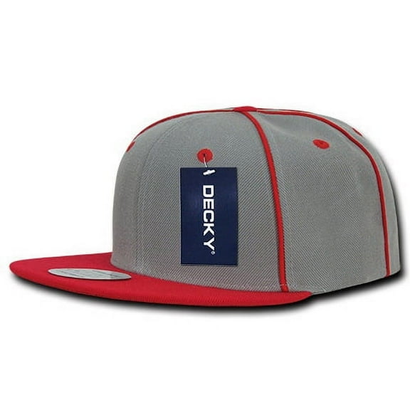Piped Crown Snapbacks, Red