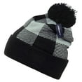 thumbnail image 1 of Decky Pom Plaid Beanie Black, 1 of 1
