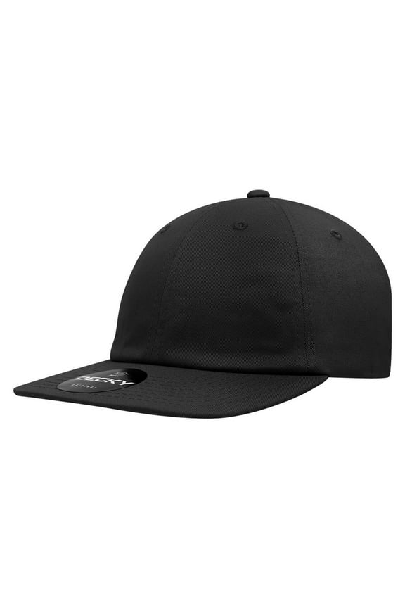 370 6 Panel High Profile Relaxed Cotton Snapback Hat-Black