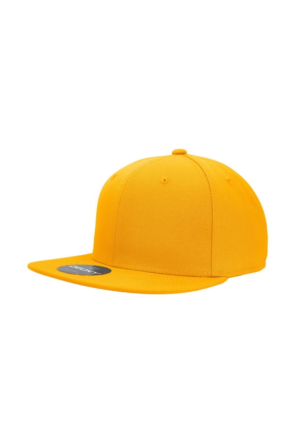 RP1 6 Panel High Profile Structured Acrylic/Polyester Fitted Hat-Gold-7 5/8
