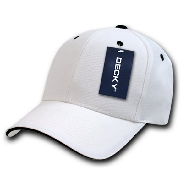 Decky 2003-WHTNVY Sandwich Visor Baseball Cap, White & Navy