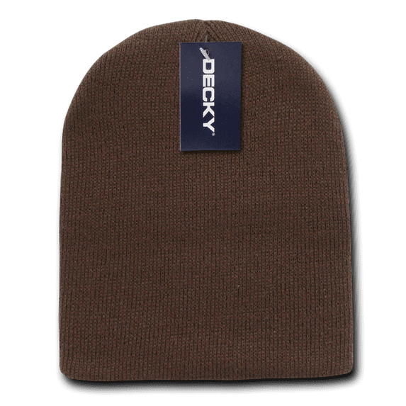 Decky Short Uncuffed Knit Beanies Skull Ski Caps Hats Unisex