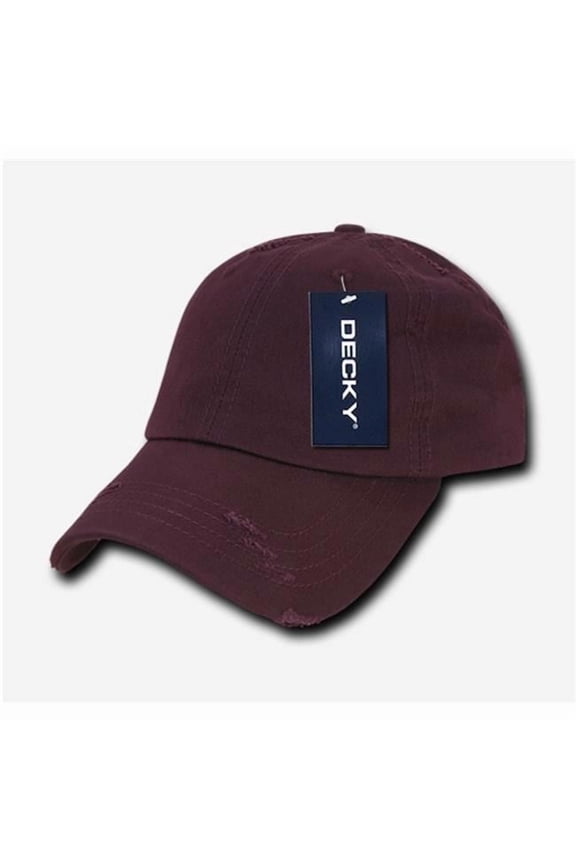 Vintage Frayed Polo Caps, Maroon