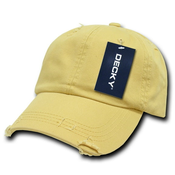 Decky Vintage Frayed Polo Caps- Mustard