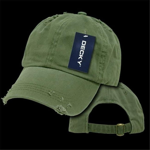 Decky  Vintage Frayed Polo Caps- Olive Olive