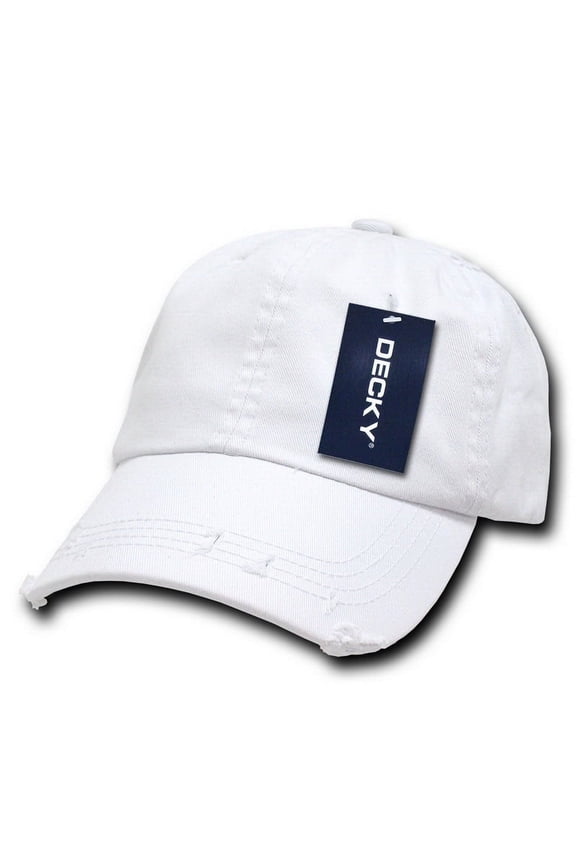 Vintage Frayed Polo Caps, White