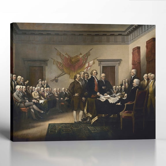 Declaration of Independence by John Trumbell, Declaration of Independence Decor, Vintage Posters, Patriotic Wall Art, Ready To Hang for Living Room Home Wall Décor 16x20