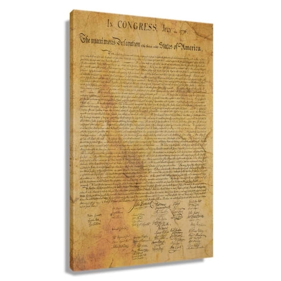Declaration of Independence Vintage Poster Modern Art Prints Canvas Decor for Living Room Printing Pictures Contemporary Paintings for Wall Decorations Giclee Artwork Pictures for Bedroom