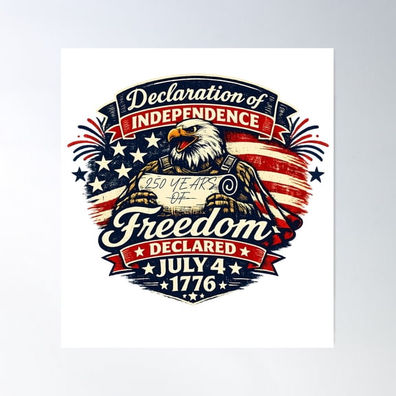 Declaration Of Independence 1776 Anniversary Wall Decor Unframed Paper Print