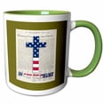 thumbnail image 1 of 3drose, Declaration of Independence Background with Christian Cross in Usa Colors, 11oz Two-tone Green Mug, 1 of 6