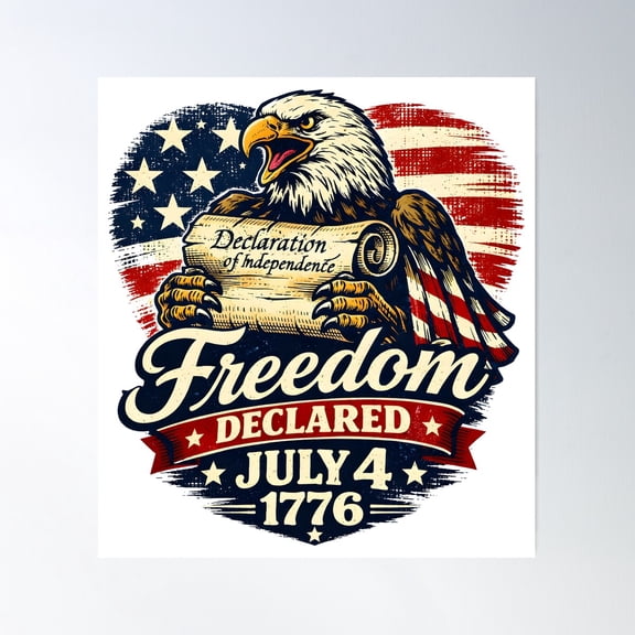 Declaration Of Independence Freedom 1776 2026 Anniversary, Unframed Canvas