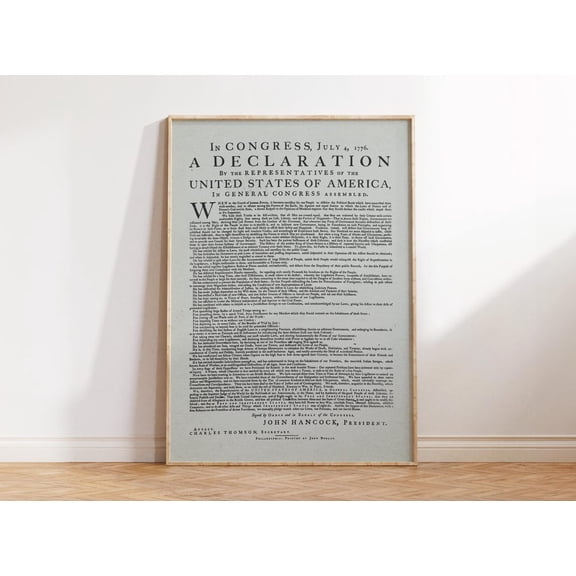 Declaration of Independence Vintage American 1776 Independence Day Sign Unframed Paper Print