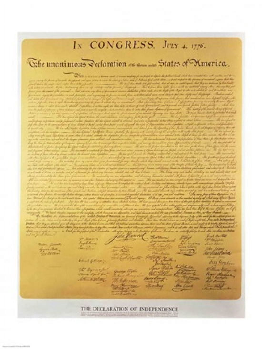 Declaration of Independence of the 13 United States of America of 1776 Canvas Art - (18 x 24)