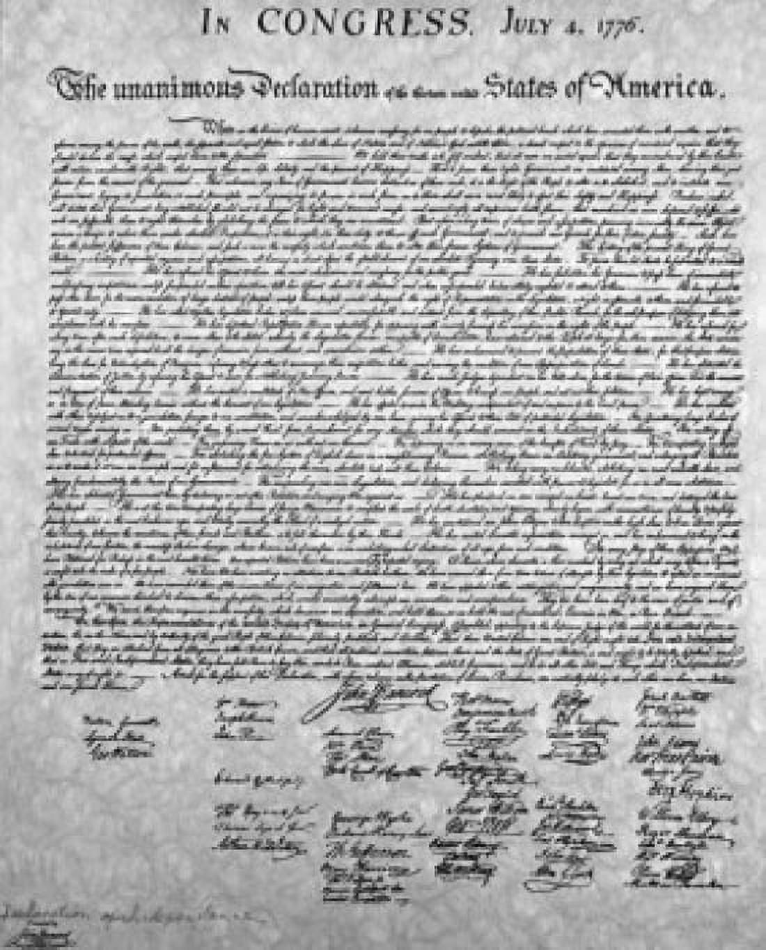 Declaration of Independence of the United States of America Canvas Art - (24 x 36)