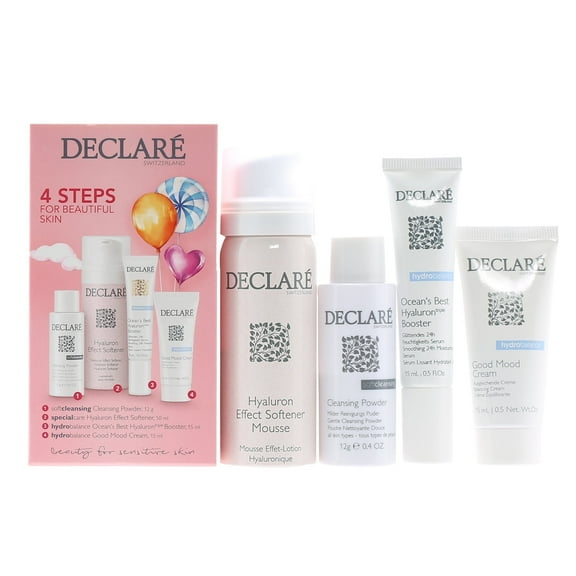 Declare Good Mood Trial Kit Cream Softener Boost Cleansing Powder 4 Piece Set