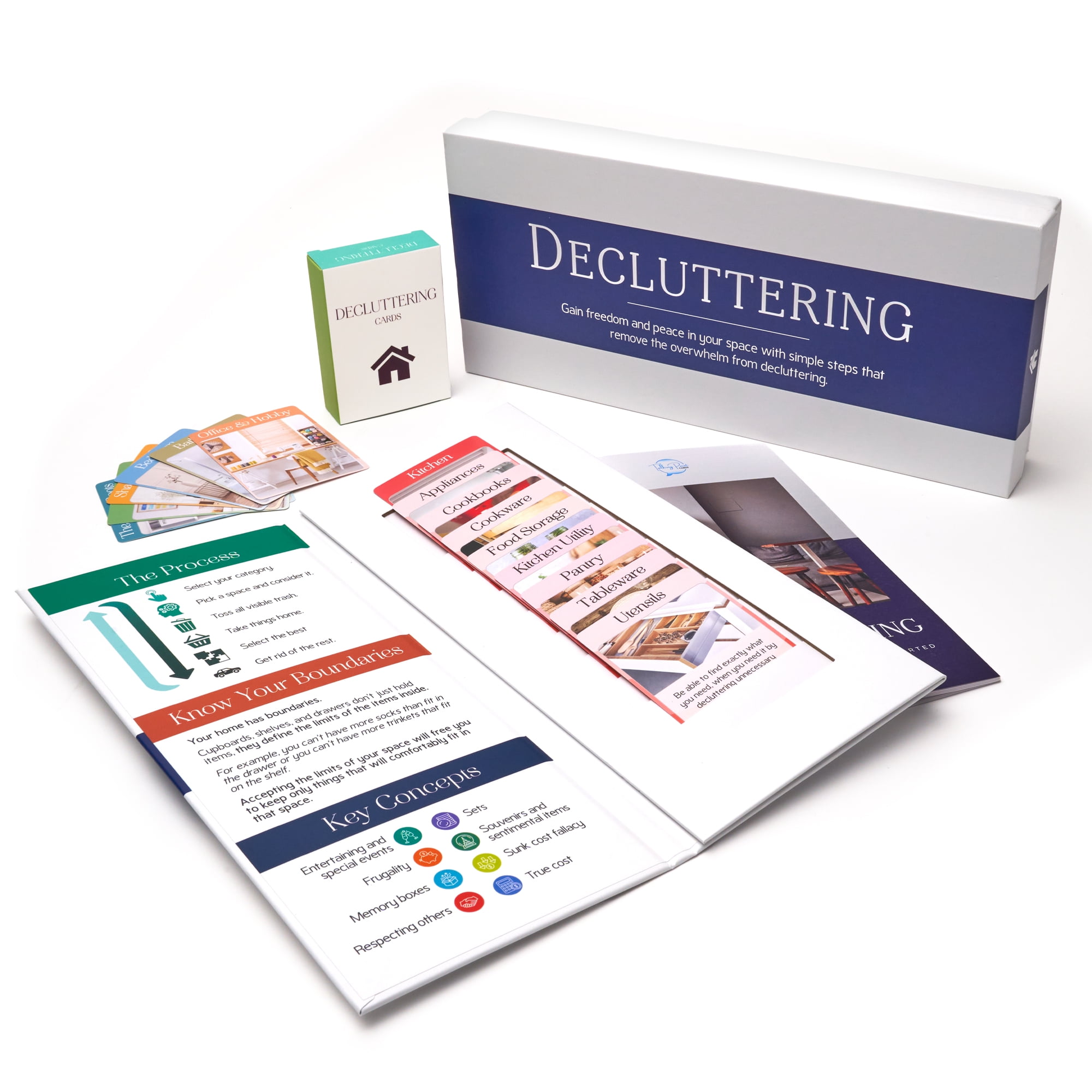 Decluttering Home Organization Kit 62 Talking Point Cards & Guide