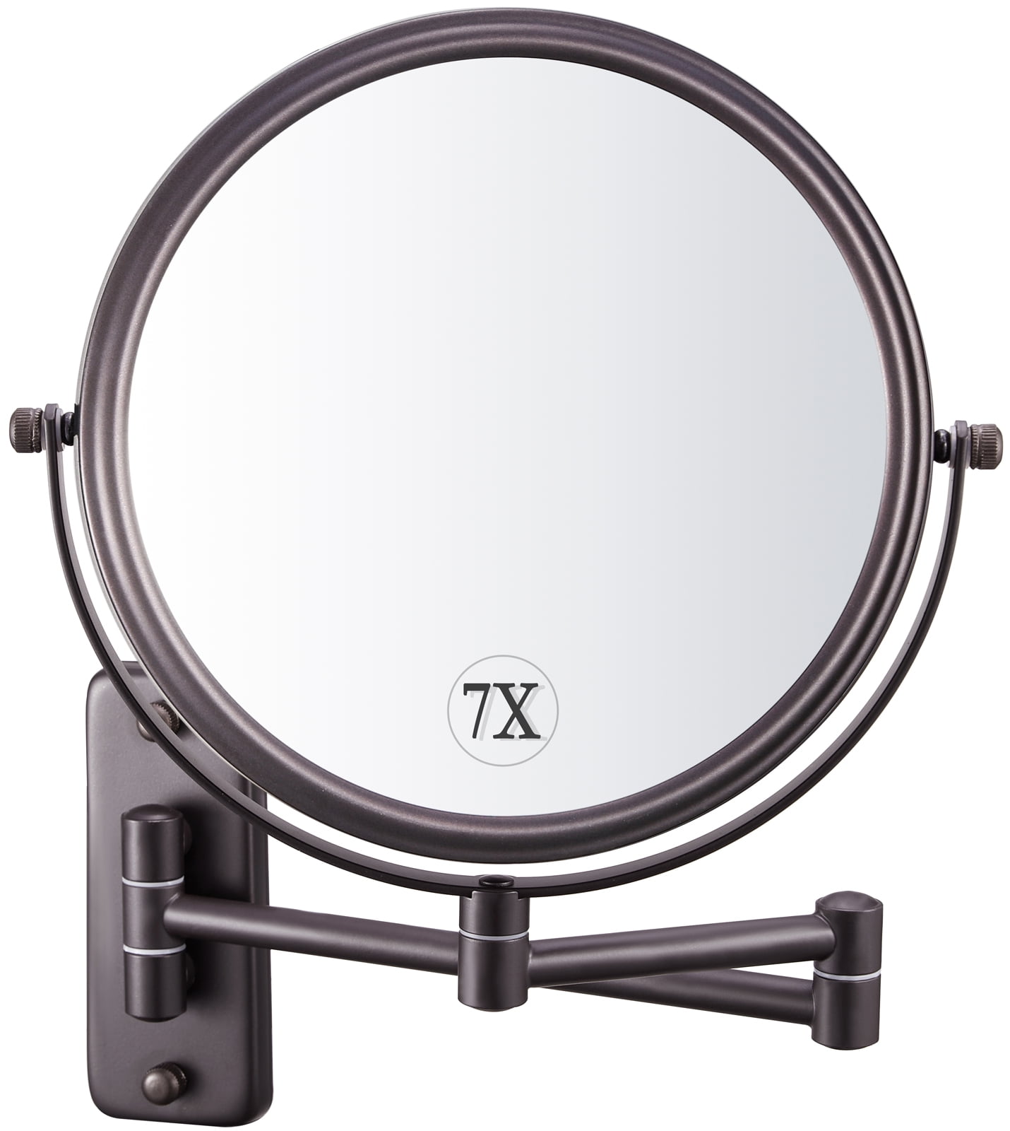 Decluttr Wall Mount 7x Magnifying Makeup Mirror, 8 inch Bronze